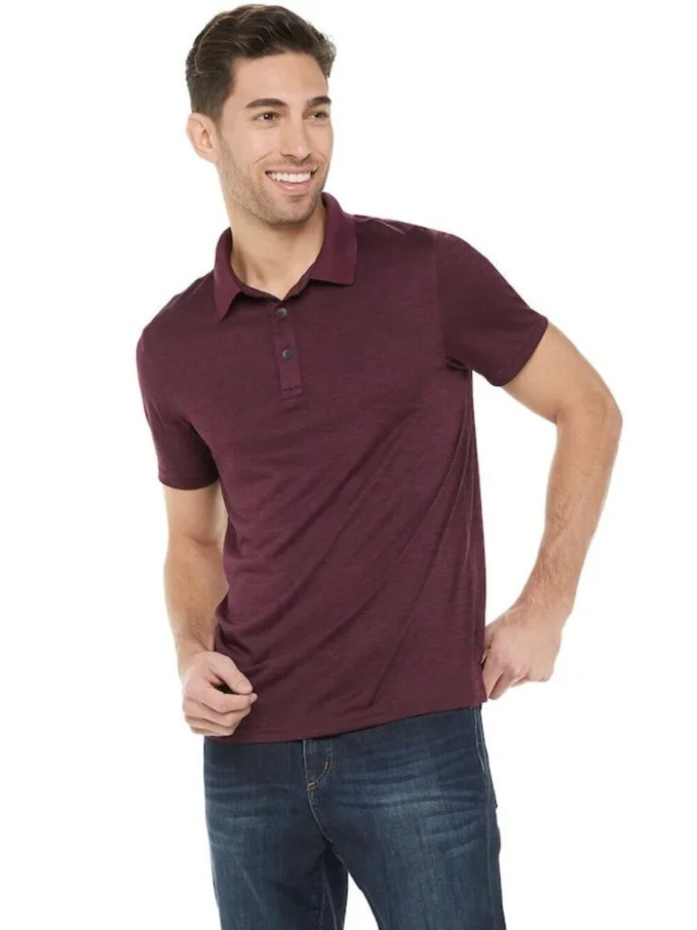 APT. 9 Men's Premier Flex Performance Polo Casual Shirt Purple Size S